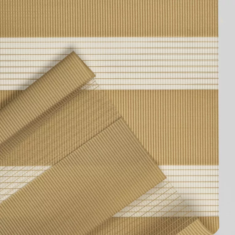 Roleta Mini Dzień - Noc kremowa z tkaniny roletowej w gładkie pasy