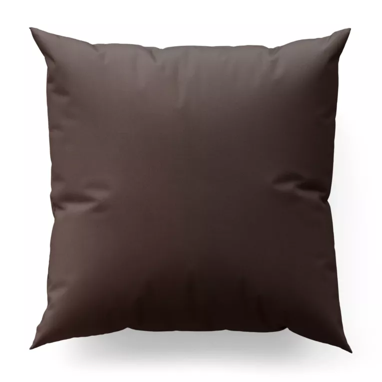 Poszewka szyta brązowa z jednokolorowej gładkiej tkaniny