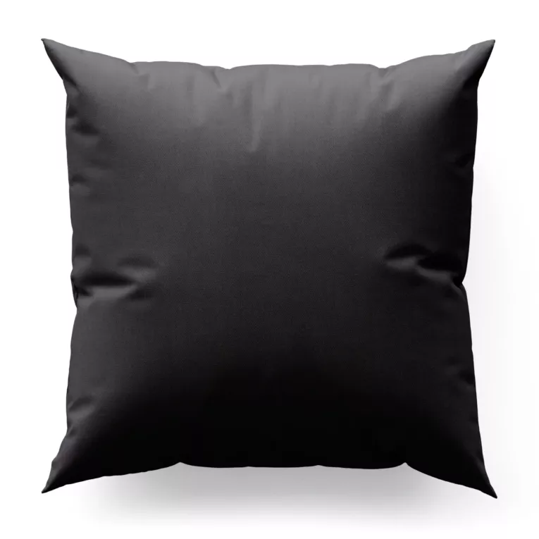 Poszewka szyta ciemnografitowa z gładkiej tkaniny zaciemniającej typu dimout wykończona obciążnikiem