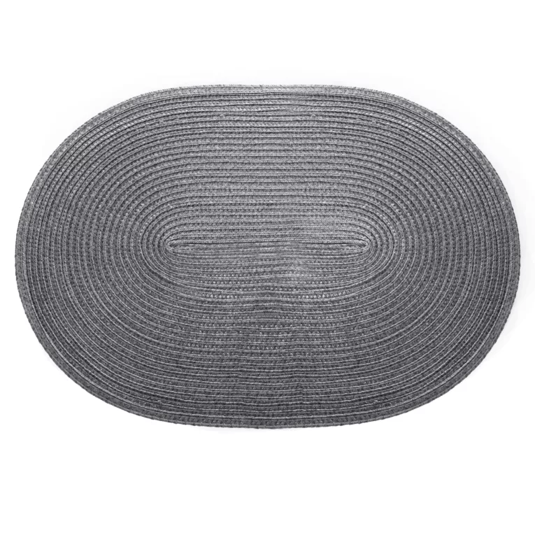 Podkładka owalna na stół stalowa 45 x 30 cm MOLLY 2 pleciona z metalicznym połyskiem