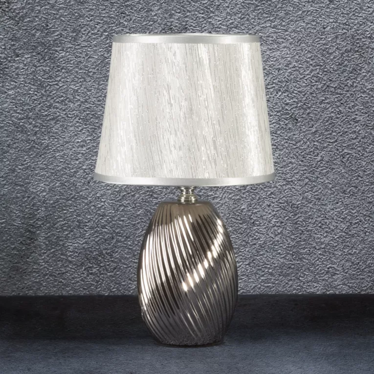 Lampka ceramiczna dekoracyjna JOLIE zdobiona wytłaczanym wzorem