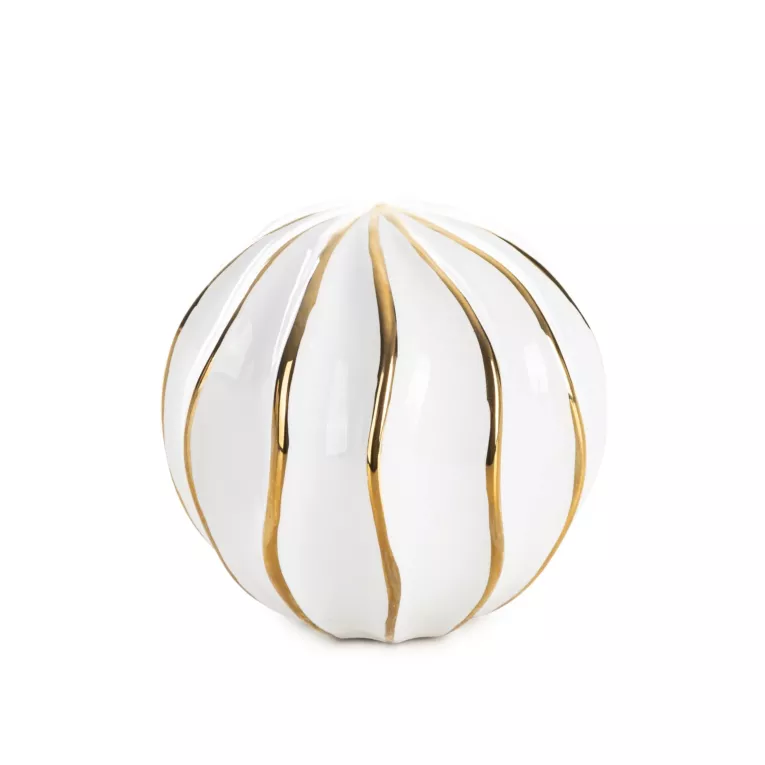 Kula ceramiczna SAVANA przecierana biało-złota