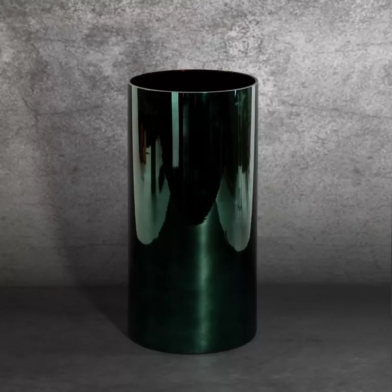 LIMITED COLLECTION Wazon SALVIA szałwiowo-miedzianym z malowanego szkła artystycznego