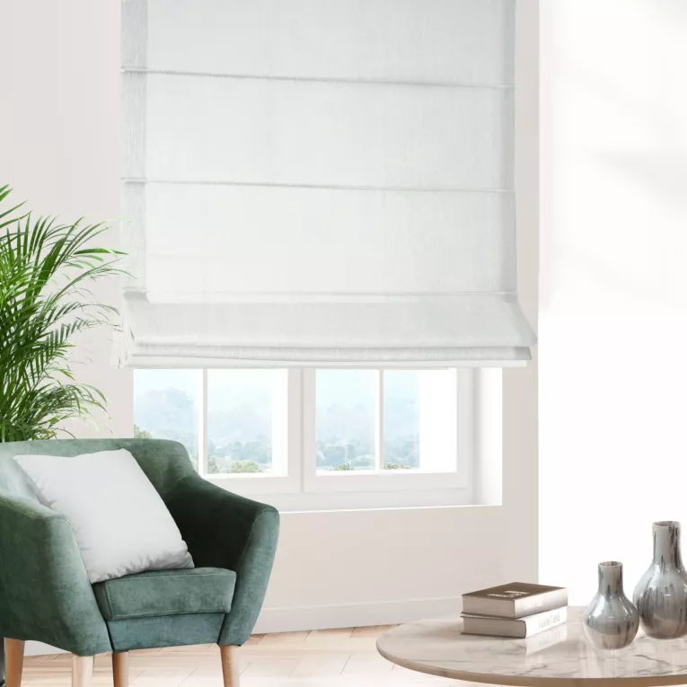 Roleta rzymska naturalna z tkaniny w stylu eko o naturalnym splocie