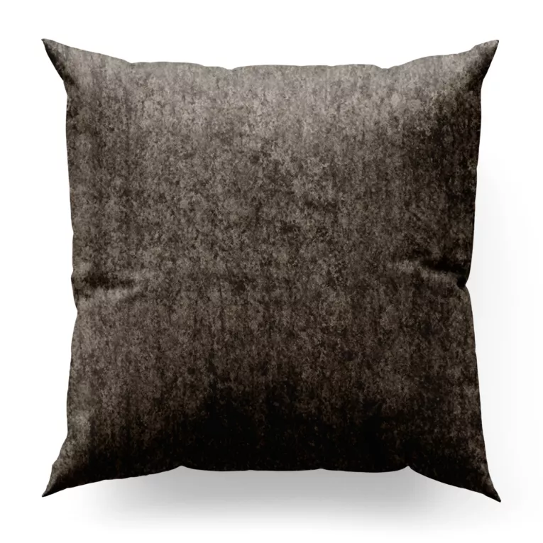 Poszewka szyta brązowa z miękkiej tkaniny welwetowej z efektem kreszowania