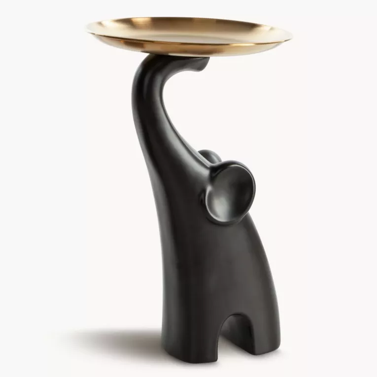 Figurka dekoracyjna słoń z złotą paterką