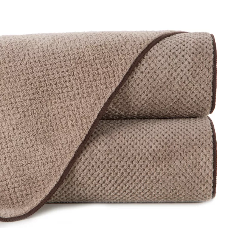Ręcznik kąpielowy 50x90 cm szybkoschnący z mikrofibry  kolor beżowy o ryżowej strukturze 280 g/m2 ZOE 1