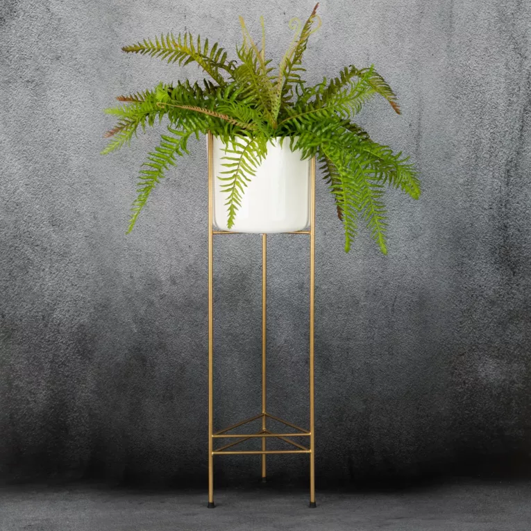 Metalowa osłonka na donicę na stojaku