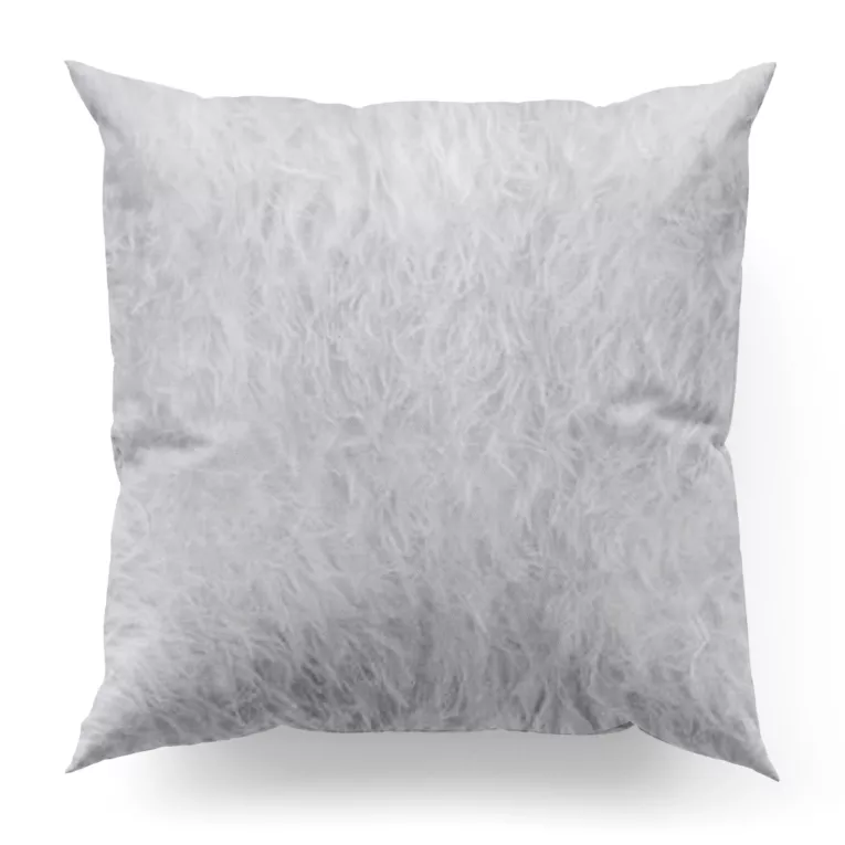 Poszewka szyta RAVENA srebrna z puszystej tkaniny w zwiewne frędzle Italissima Eva Minge