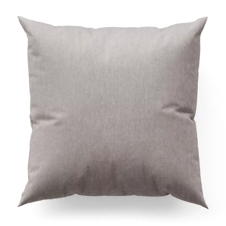 Poszewka szyta jasnosrebrna z miękkiej tkaniny szenilowej typu dimout o naturalnym splocie