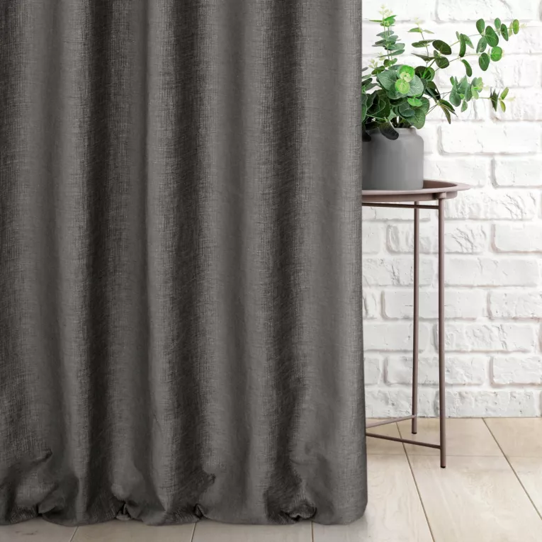 Tkanina zasłonowa, miękka, szenilowa tkanina, przetykana błyszczącą nicią