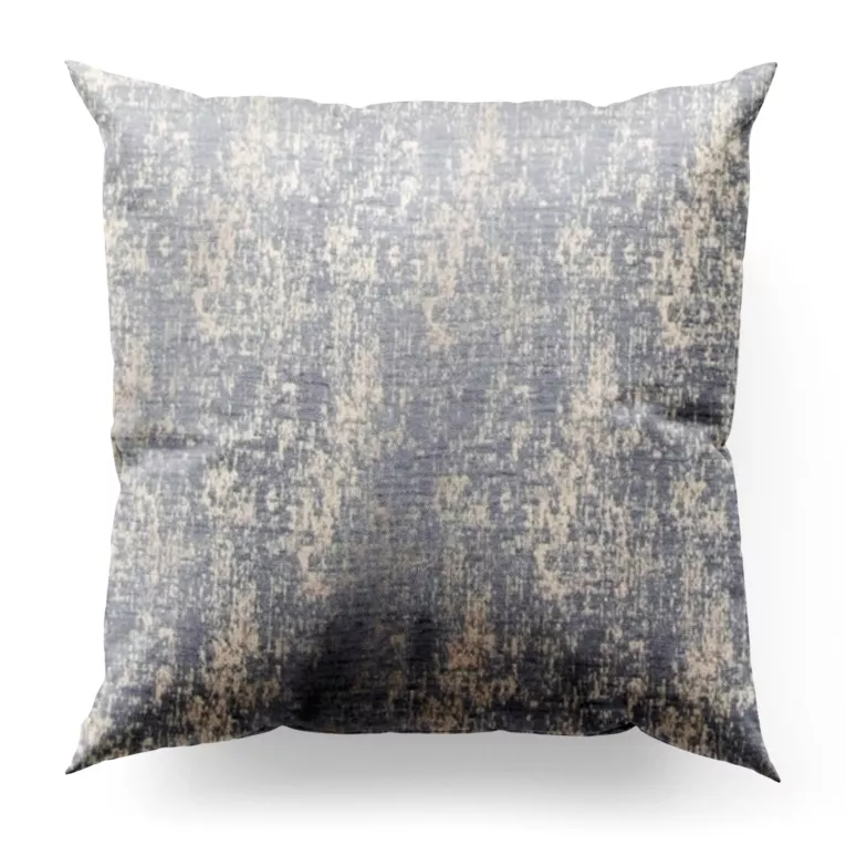 Poszewka szyta MALLORCA srebrna z miękkiej tkaniny szenilowej przetykanej błyszczącą nicią