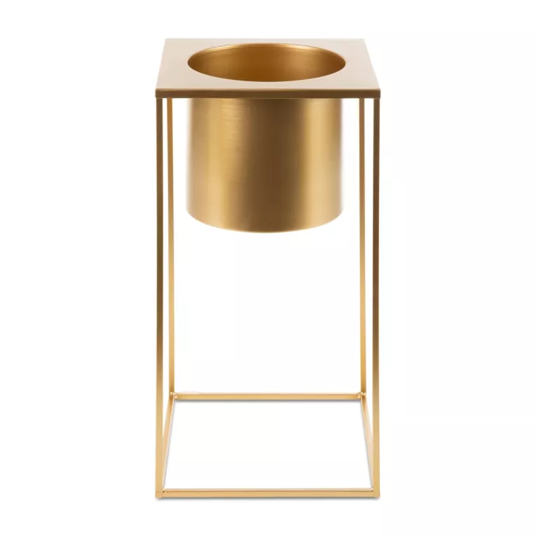 Metalowa osłonka na donicę na stojaku