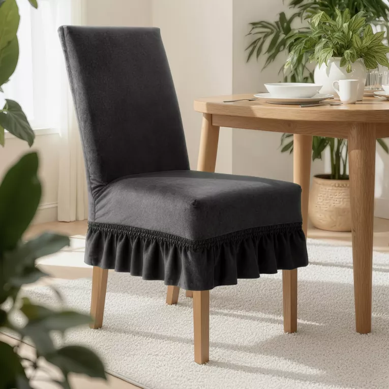 Pokrowiec na krzesło stalowy wodoodporny z ozdobną falbanką 35x55x30 cm Design 91