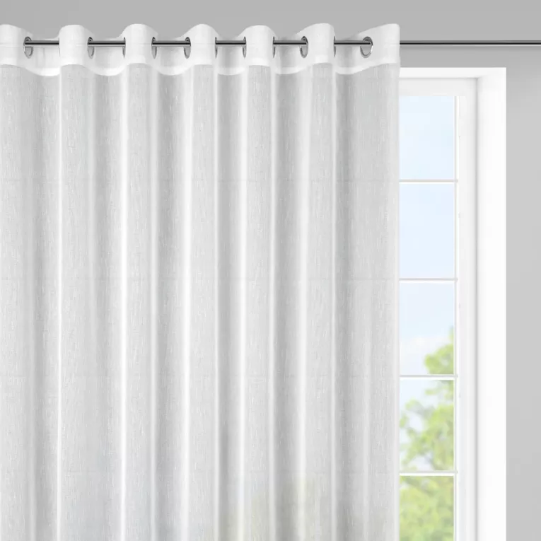 Firana biała o strukturze drobnego deszczyku 300x145 cm przelotka SONIA