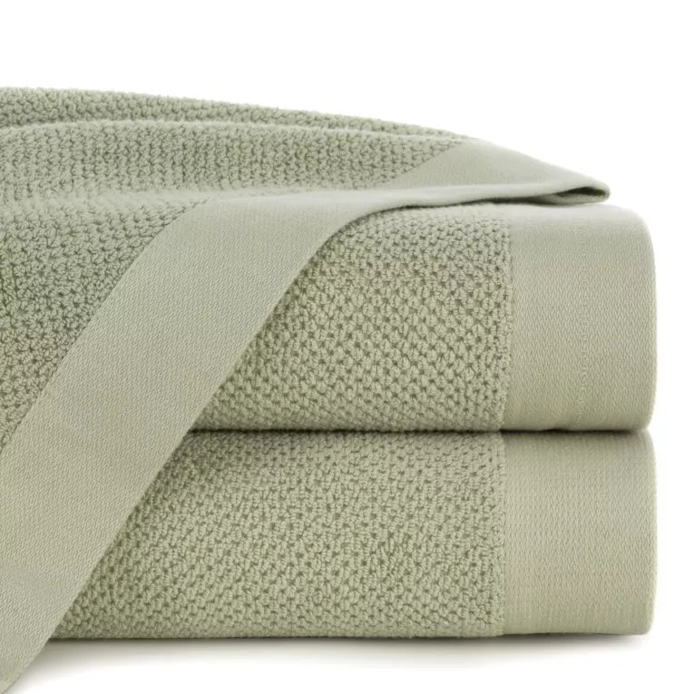 Ręcznik do rąk 30x50 cm bawełniany kolor jasnozielony o ryżowej strukturze 550 g/m2 RISO