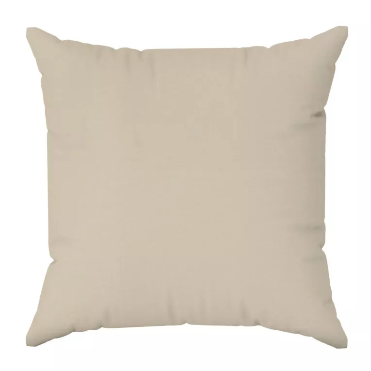 Poszewka szyta jasnobeżowa z gładkiej tkaniny typu dimout