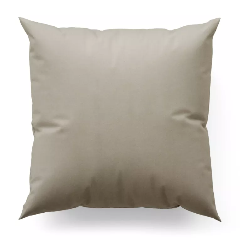 Poszewka szyta ciemnobeżowa z miękkiej tkaniny o welurowej strukturze i wyraźnym splocie