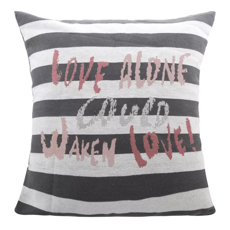 Poszewka na poduszkę 40x40 cm żakardowa z napisami w stylu młodzieżowym SATU