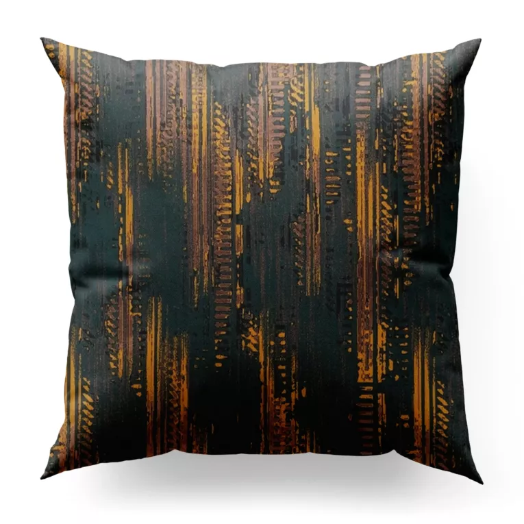 Poszewka szyta turkusowa z miękko układającej się tkaniny z nowoczesnym nieregularnym wzorem