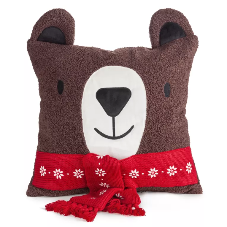 Poduszka z wypełnieniem w kształcie misia z miękkiego futerka