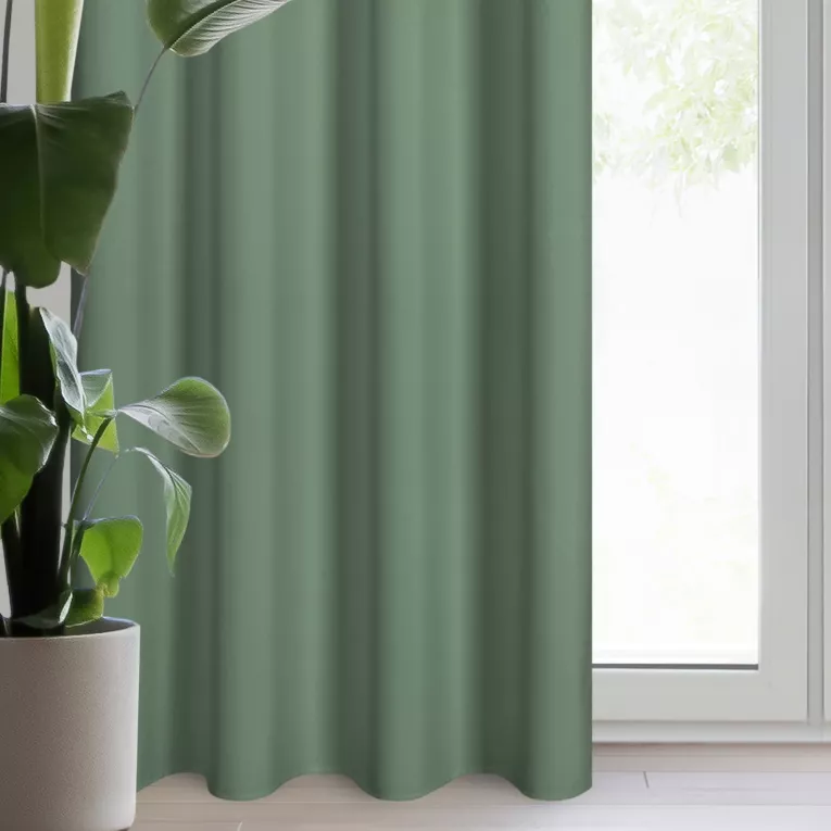 Zasłona ciemnomiętowa z matowej gładkiej tkaniny 140x250 cm przelotka - RITA