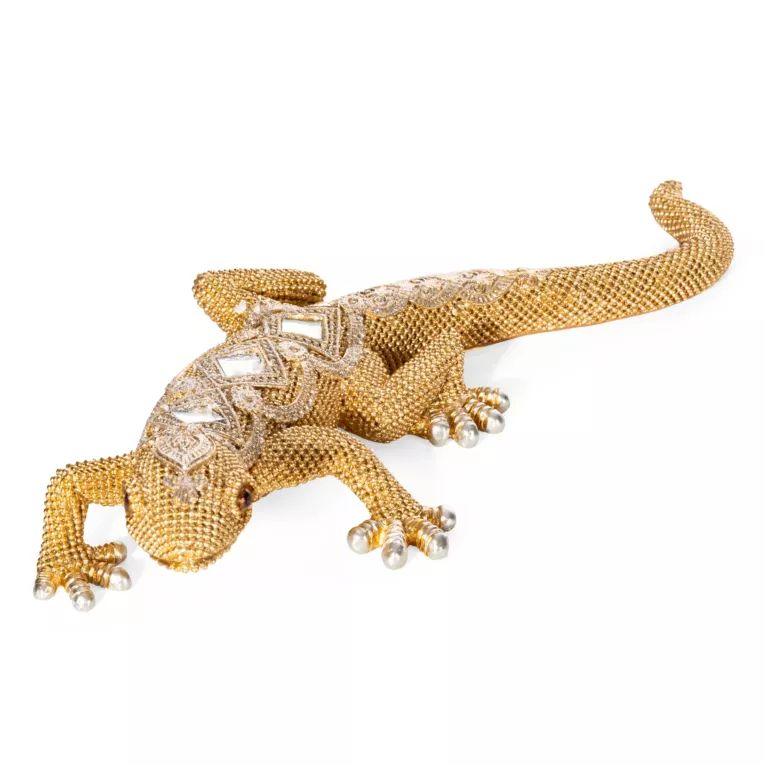 Jaszczurka - figurka dekoracyjna GATOS o drobnym strukturalnym wzorze