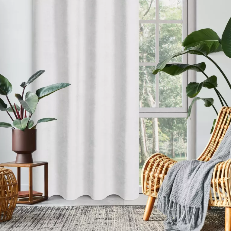 Zasłona biała z tkaniny welurowej 140x240 cm przelotka - Dora