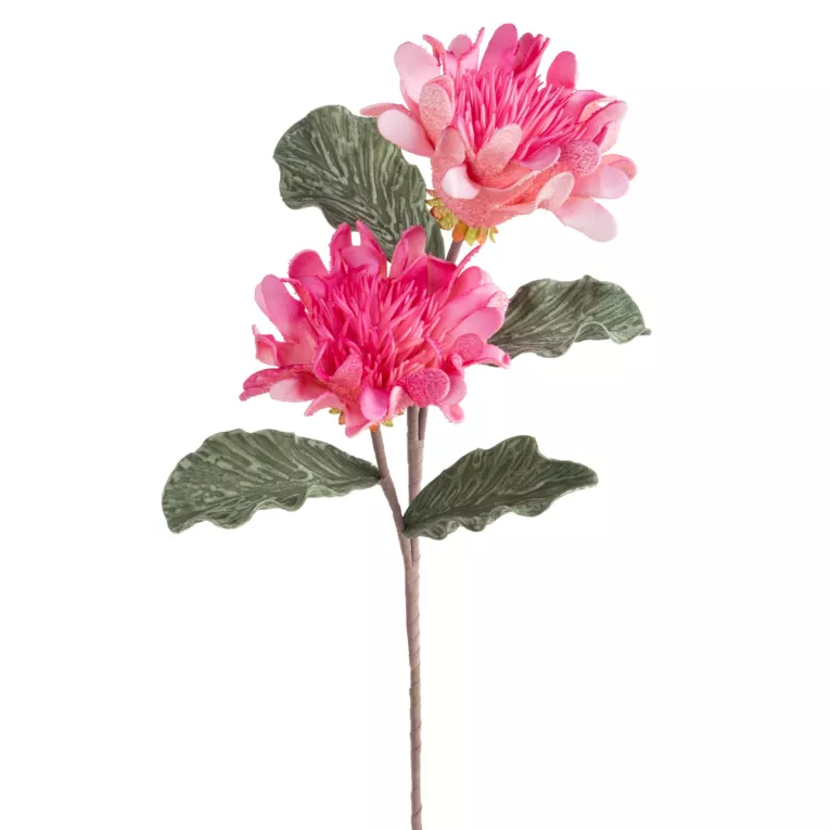 Kwiat sztuczny różowy z plastycznej pianki foamiran 65 cm