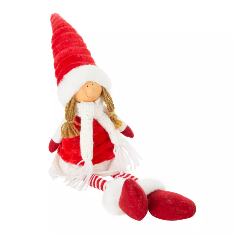 Figurka świąteczna DOLL lalka w zimowym stroju z miękkich tkanin