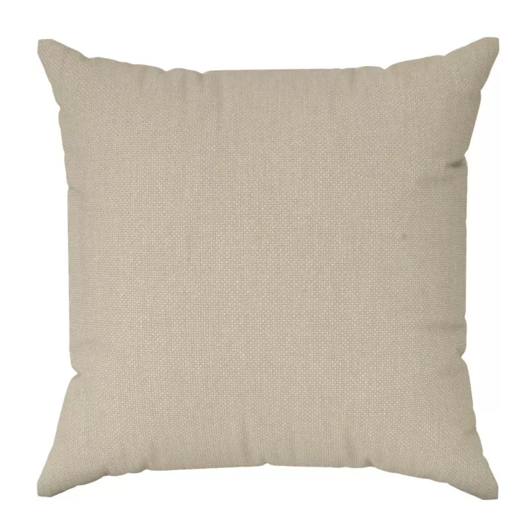 Poszewka szyta beżowa z strukturalnej tkaniny o naturalnym splocie