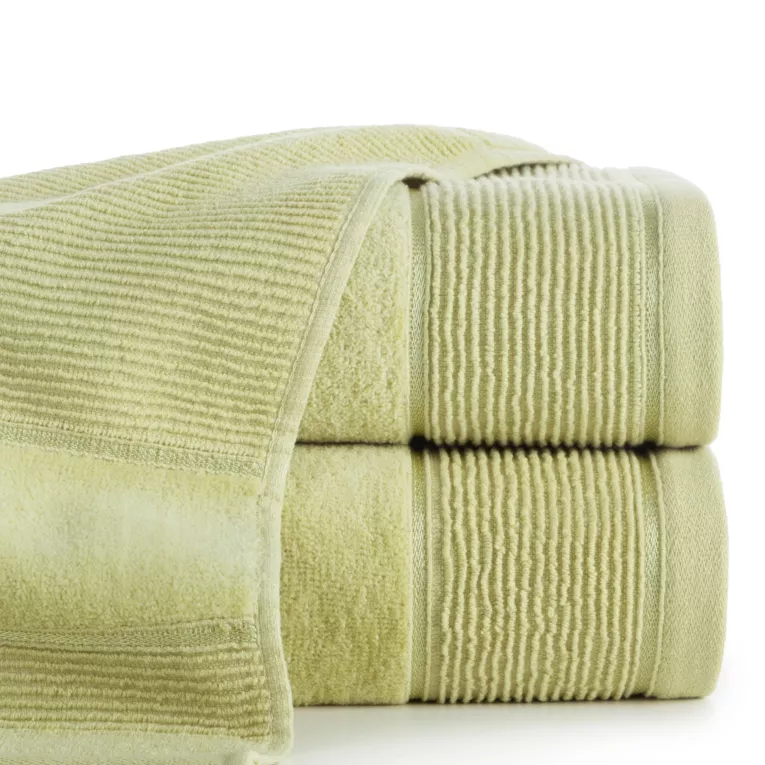 Ręcznik do rąk 30x50 cm bawełniany kolor oliwkowy z welurową bordiurą 500 g/m2 EMMA