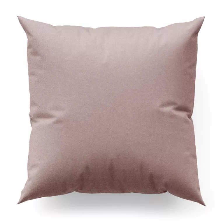 Poszewka szyta pudrowo różowa o naturalnym charakterze, z widocznym, ozdobnym splotem