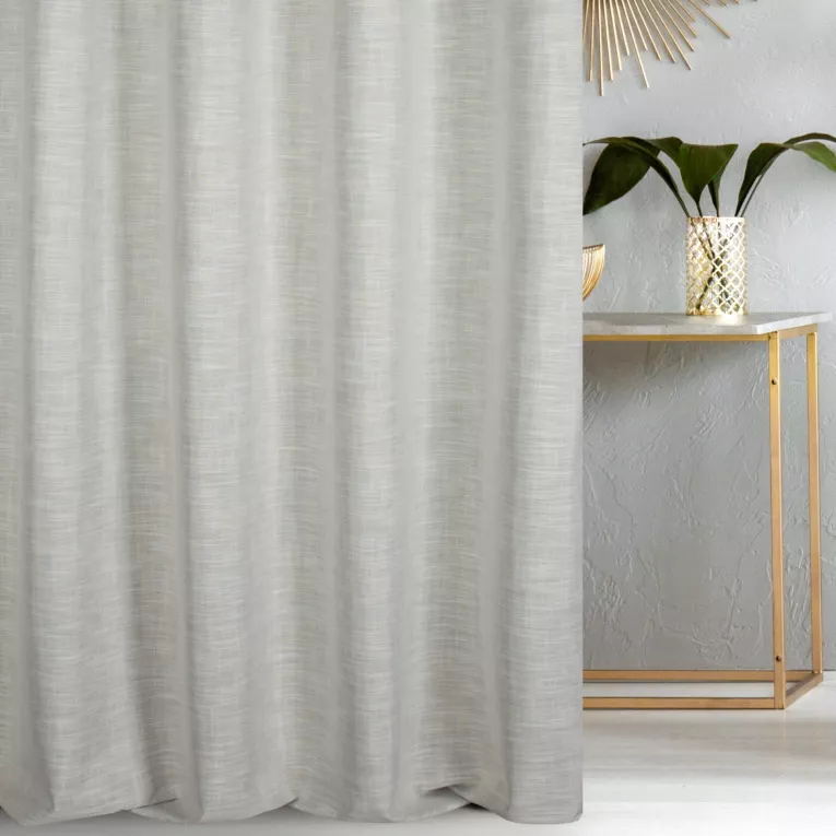 Zasłona szyta na taśmie 5 cm naturalna ze strukturalnej tkaniny typu blackout, zaciemniająca w 100%