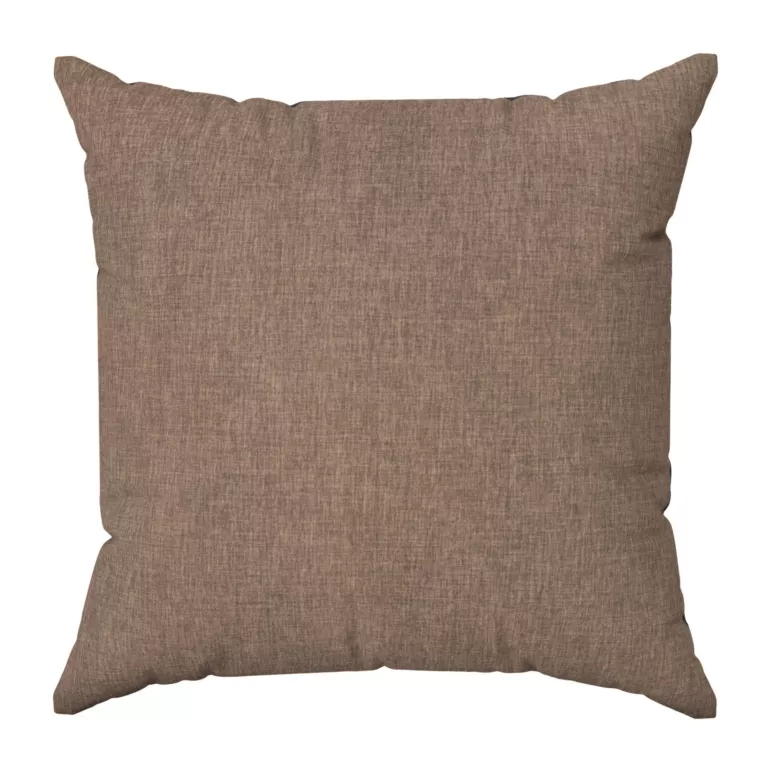 Poszewka szyta jasnobrązowa z tkaniny zaciemniającej typu dimout o naturalnym splocie, z efektem melanżu