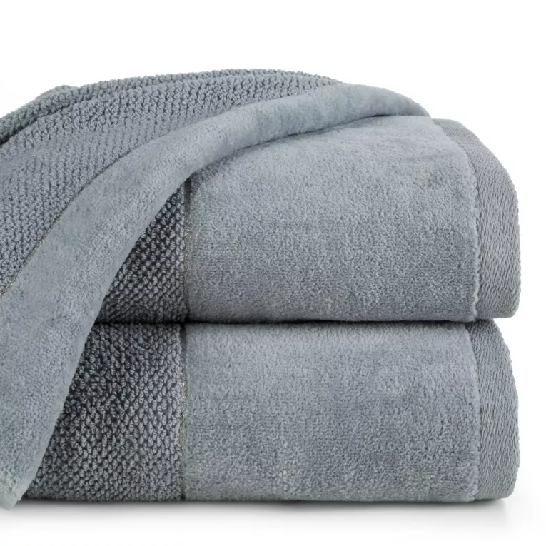 Ręcznik do rąk 30x50 cm bawełniany kolor srebrny z welwetową bordiurą 550 g/m2 ARIA