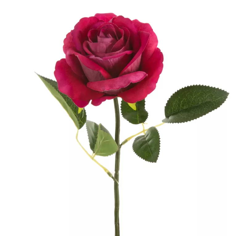 RÓŻA O DUŻYM PĄKU - kwiat sztuczny dekoracyjny z płatkami z jedwabistej tkaniny