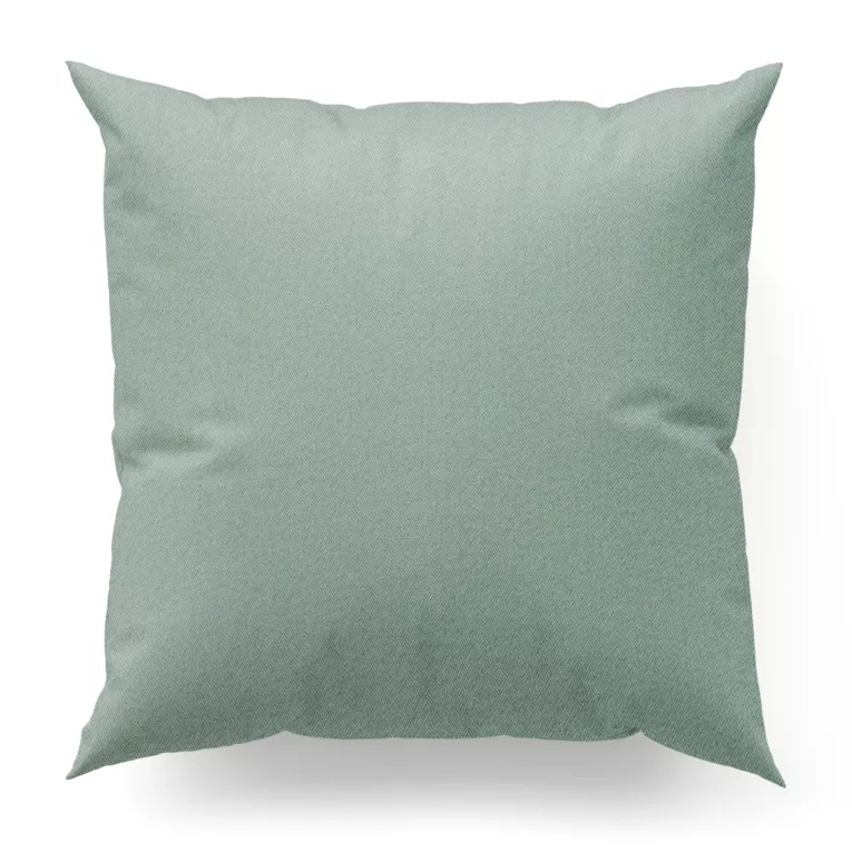 Poszewka szyta miętowa z tkaniny z jodełkowym wzorem geometrycznym