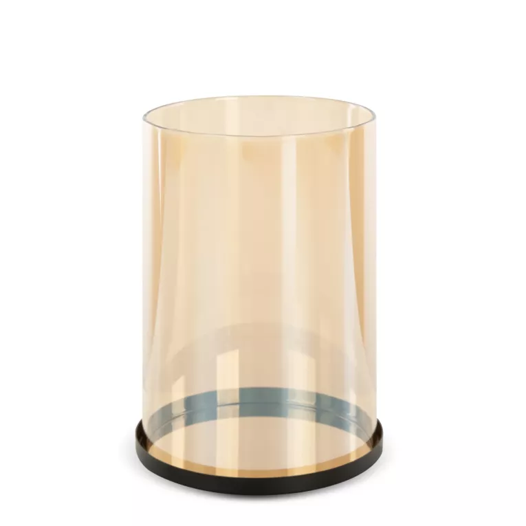 Świecznik dekoracyjny MIRA 1 z metalu ze szklanym kloszem