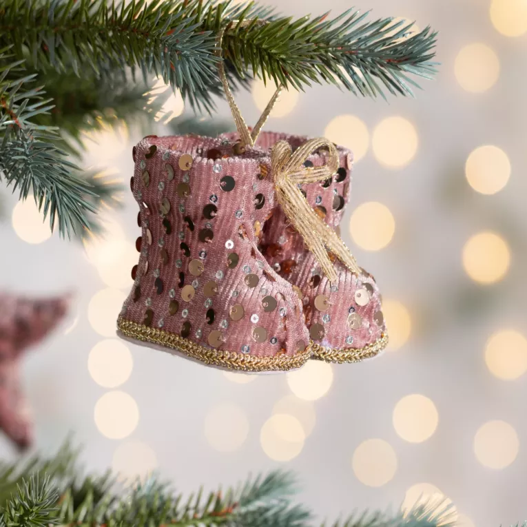 Ozdoba choinkowa BUCIKI z lśniącymi cekinami