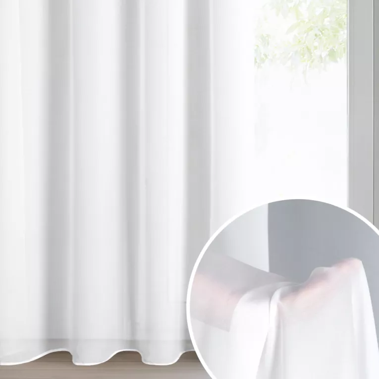 Firana biała matowa z tkaniny szyfonowej 140x250 cm przelotka DEBRA