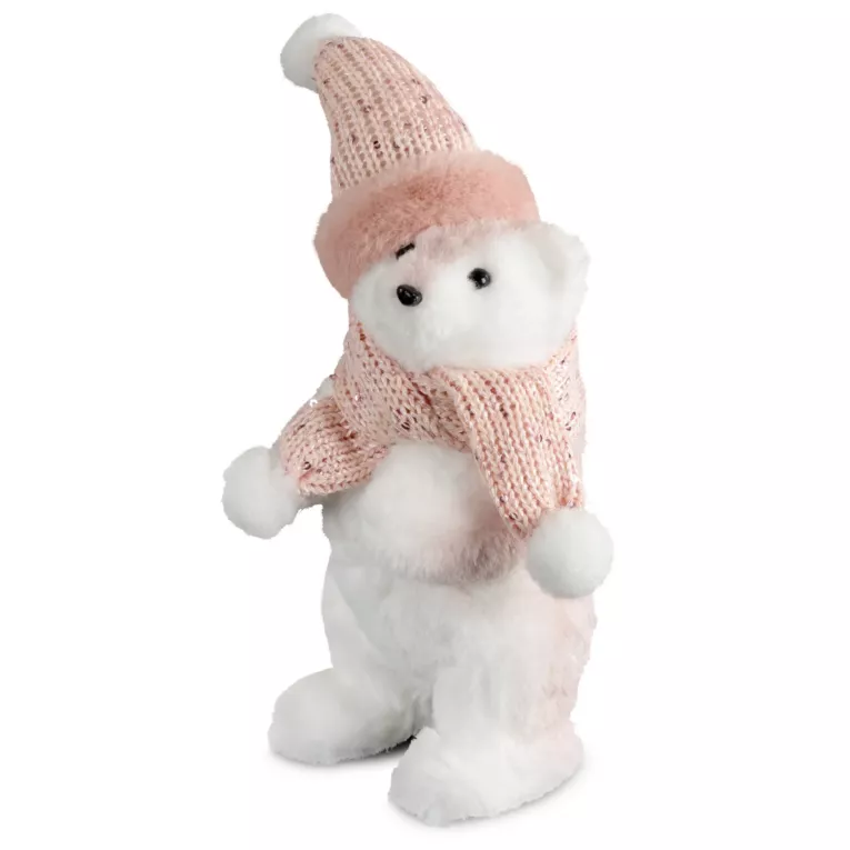 Figurka dekoracyjna świąteczna uroczy NIEDŹWIEDŹ w szaliku