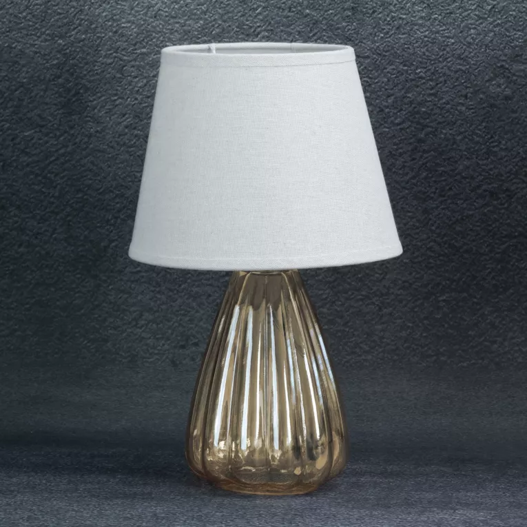 Lampa dekoracyjna DEVIN z wytłaczaną szklaną podstawą