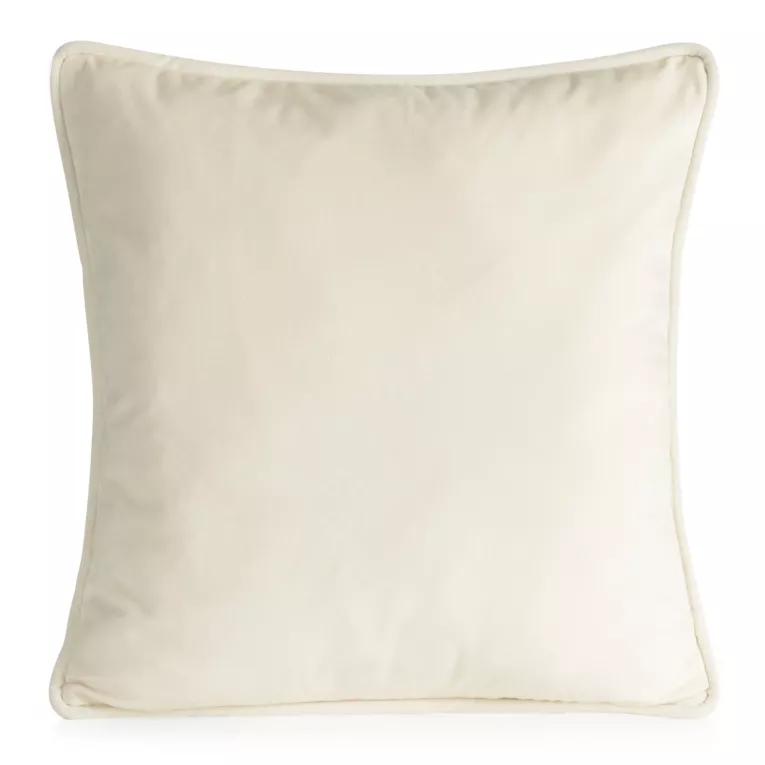 Poszewka na poduszkę 45x45 cm welwetowa, kremowa z ozdobną wypustką VELVET 147 Eurofirany Premium