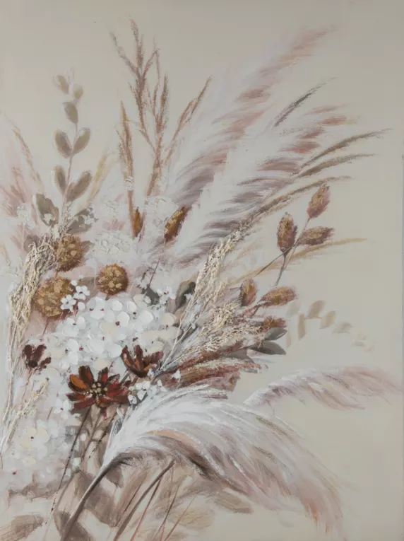 Jesienny bukiet - obraz  ręcznie malowany na płótnie -  trójwymiarowy kolaż