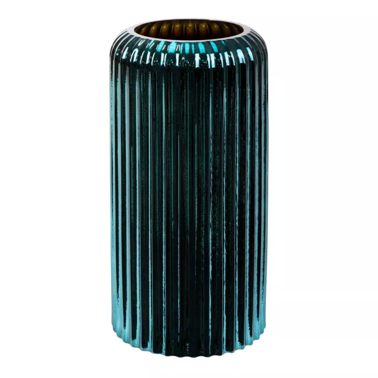 Wazon ze szkła artystycznego turkusowo-złoty