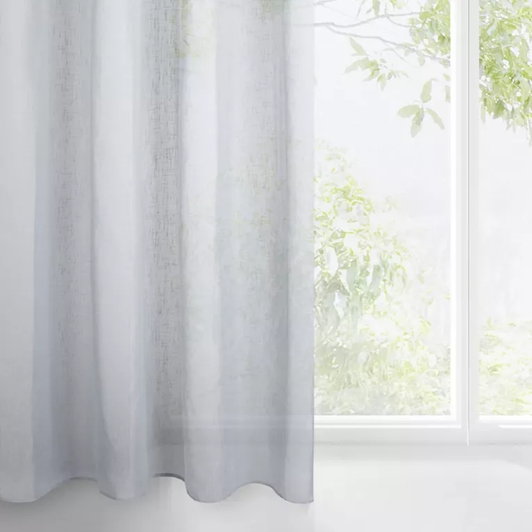 Dekoracja okienna szara w stylu eko z gładkiej etaminy półtransparentna 140x250 cm przelotka LEXY