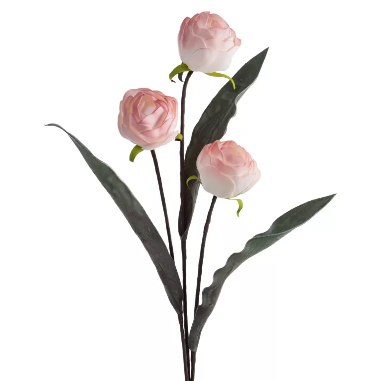 Kwiat sztuczny jasnoróżowy z plastycznej pianki foamiran 75 cm