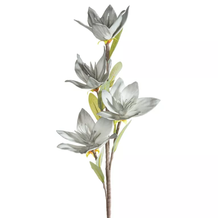 Kwiat sztuczny popielaty z plastycznej pianki foamiran 50 cm
