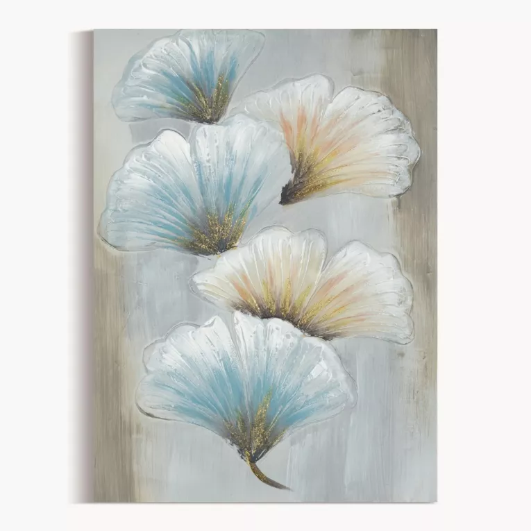 Obraz GINKO 2 ręcznie malowany na płótnie liście miłorzębu